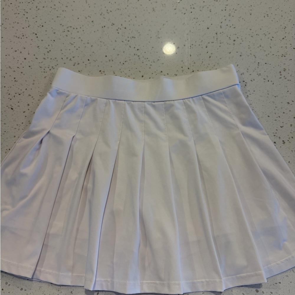White Pleated Women’s Skater Skirt - Classic Circle Style for Tennis